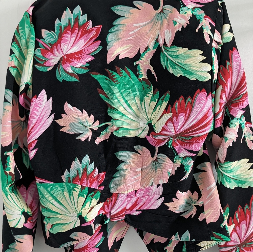 80s blazer - pink green print - sz8 - Picture 4 of 5